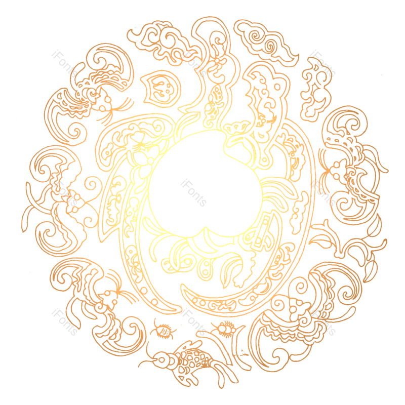 装饰图案图片,传统元素,金色图案PNG,中国风纹理免抠素材